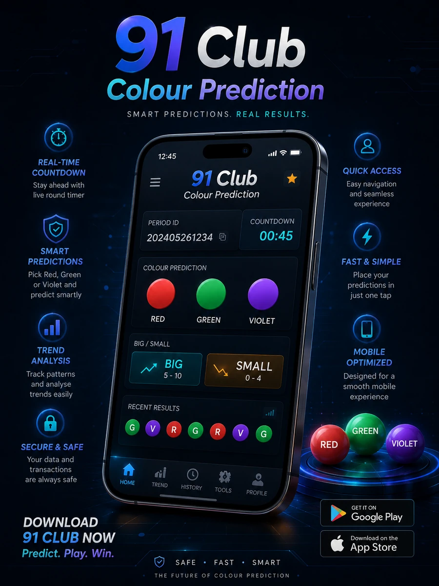 91 Club mobile app information visual