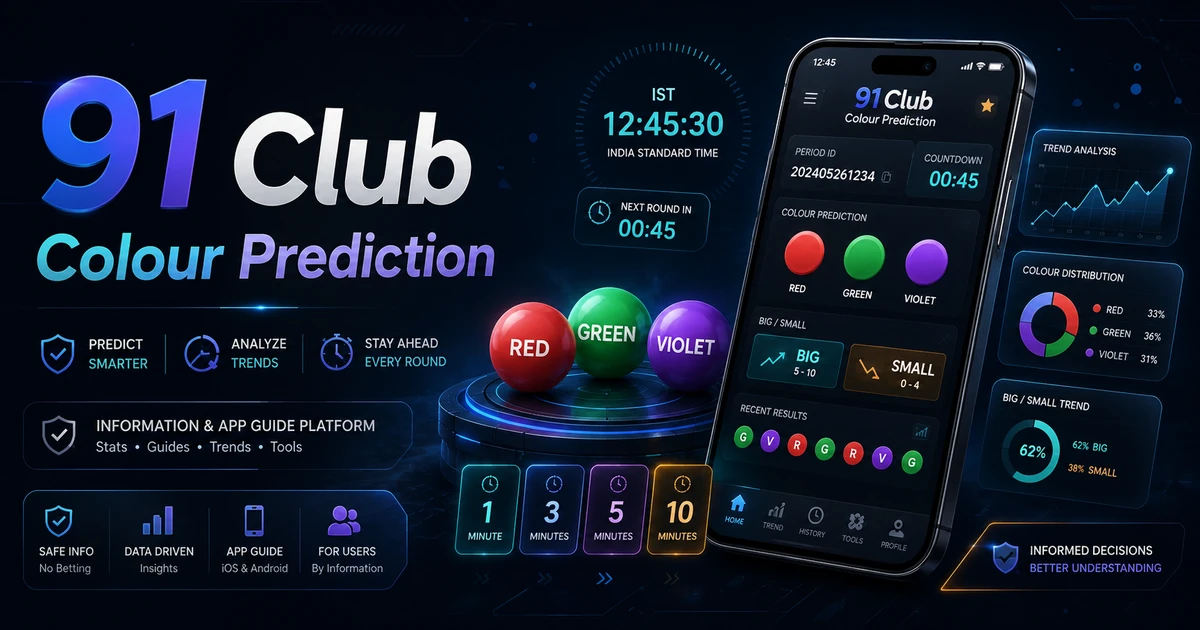 91 Club Colour Prediction India prediction and game information
